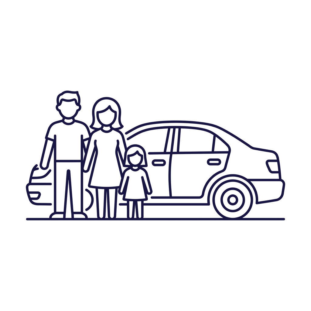 Familie mit Auto